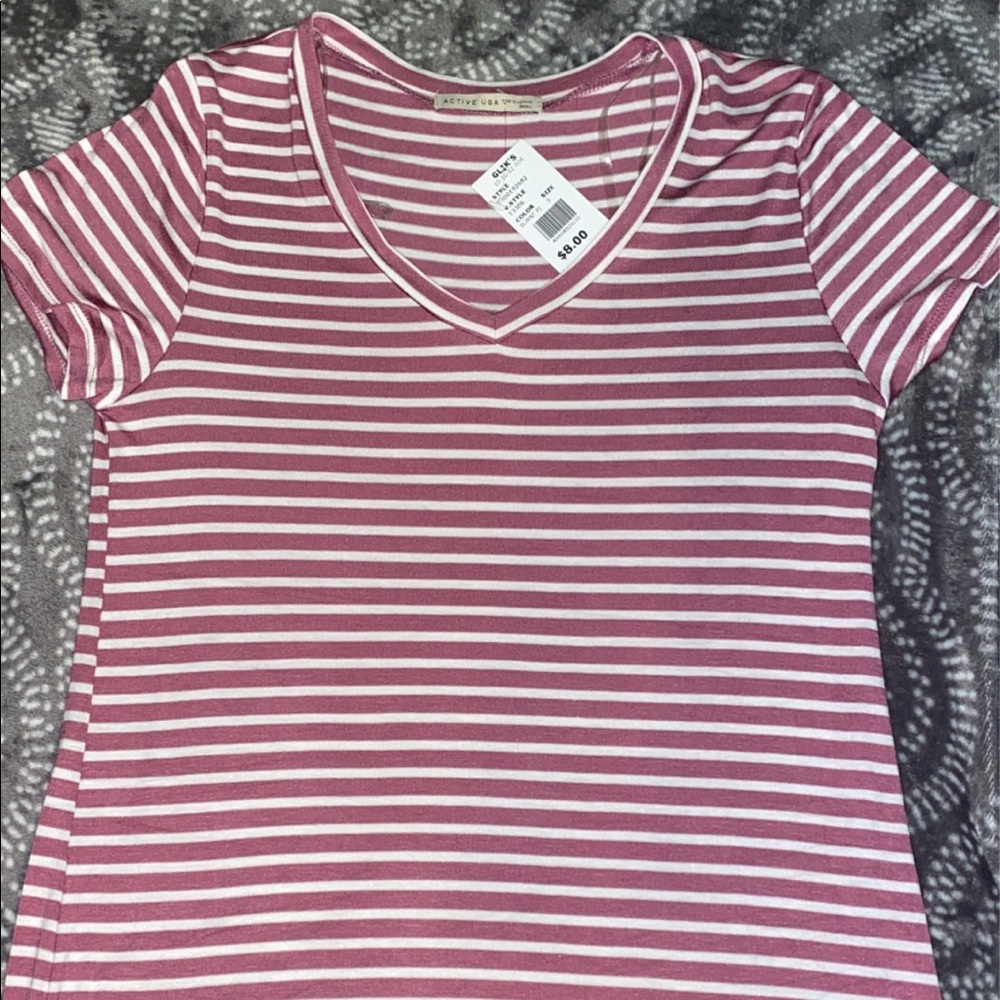 brand new never worn striped V-neck
